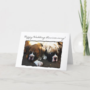 Happy Wedding Anniversary Boxer greeting card