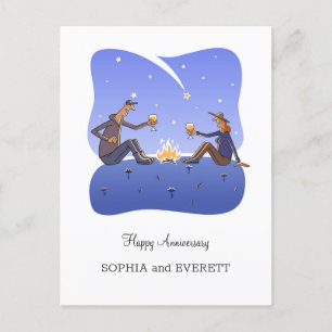 Happy Wedding Anniversary Campfire Couple Card