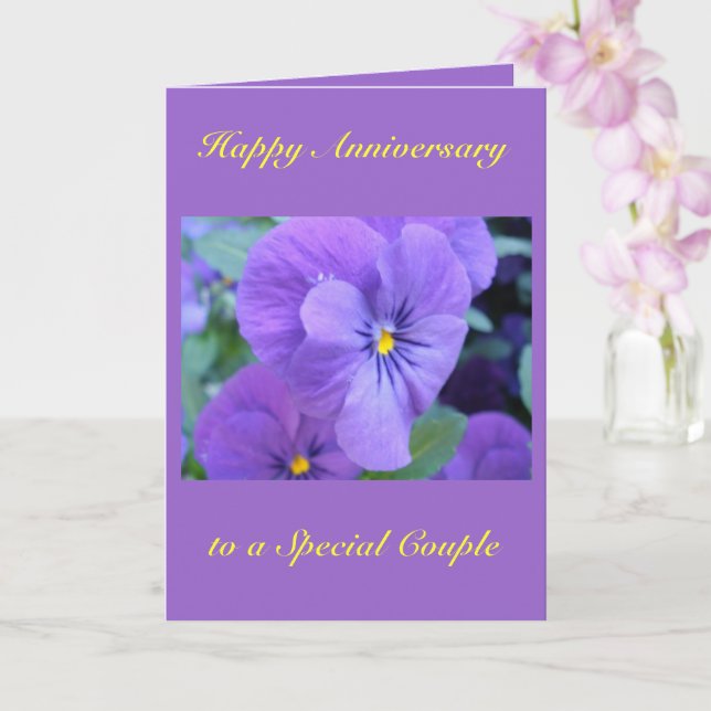 Happy Wedding Anniversary Card (Orchid)