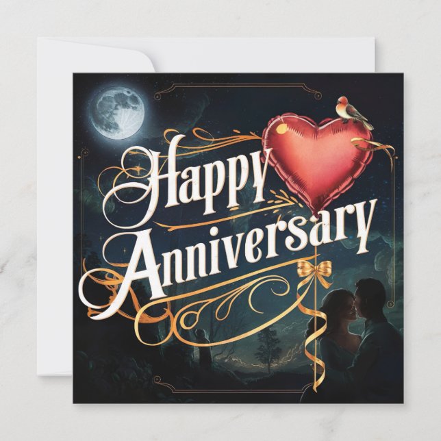 Happy Wedding Anniversary Cards Elegant (Front)