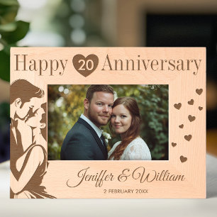 Happy Wedding Anniversary Couple Name Etched Frames