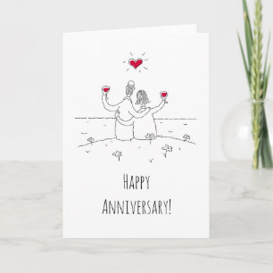 Happy Wedding Anniversary Folded Greeting Card