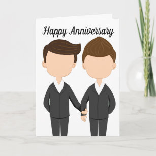 Happy Wedding Anniversary Gay Men Couple Card