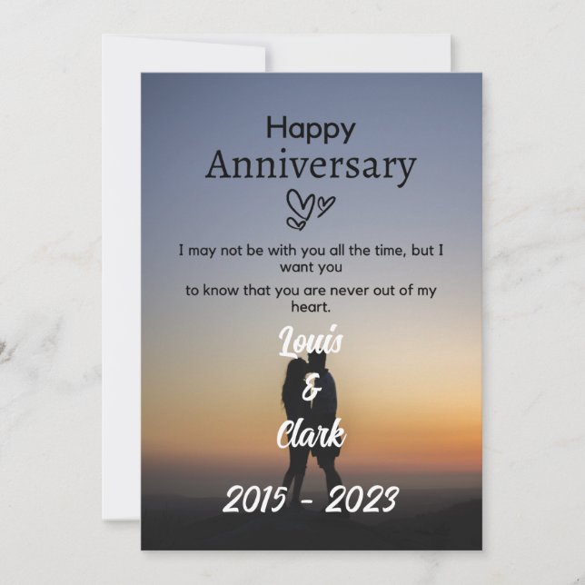 Happy Wedding Anniversary Greeting Card (Front)