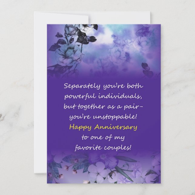 Happy Wedding Anniversary Greetings for Couple Invitation (Front)