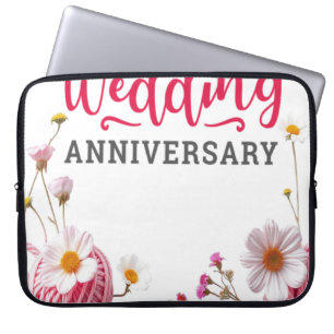 Happy wedding anniversary  laptop sleeve