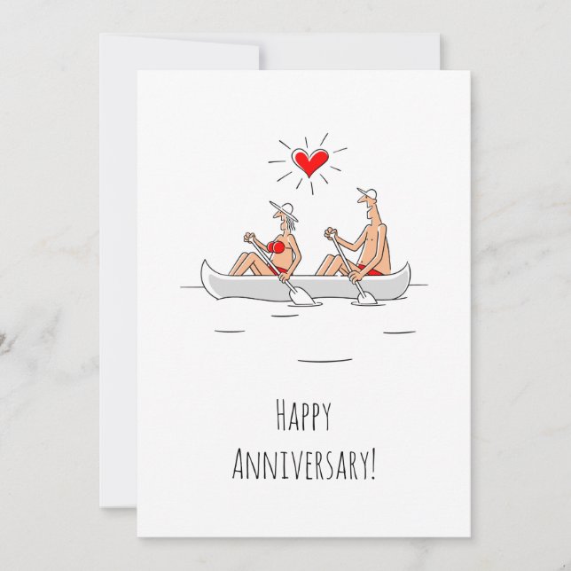 Happy Wedding Anniversary Married Couple Canoe (Front)