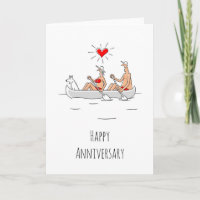 Happy Wedding Anniversary Married Couple Canoe