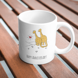 Happy Wedding Anniversary Married Couple Dinosaurs Coffee Mug
