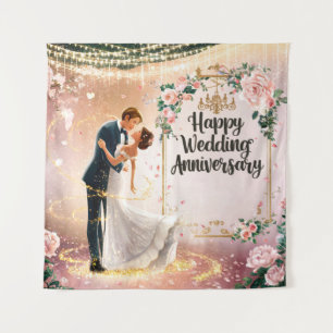 Happy Wedding Anniversary Mural #2 Tapestry
