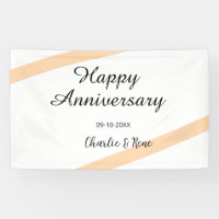 Happy wedding anniversary orange pastel lines name