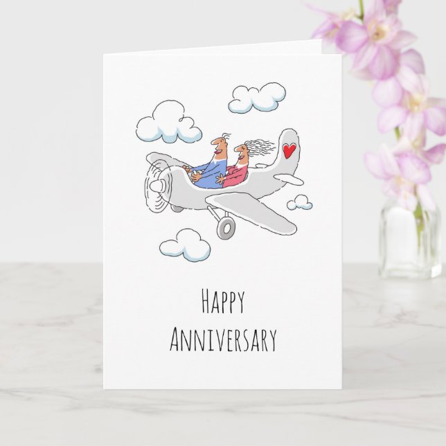 Happy Wedding Anniversary Red Heart Married Couple Card (Orchid)