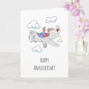 Happy Wedding Anniversary Red Heart Married Couple Card