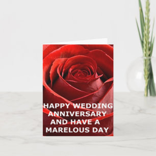 HAPPY WEDDING ANNIVERSARY RED ROSE CARD