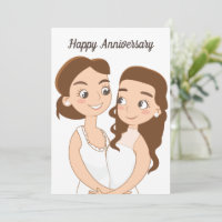 Happy Wedding Anniversary Romantic Lesbian Couple