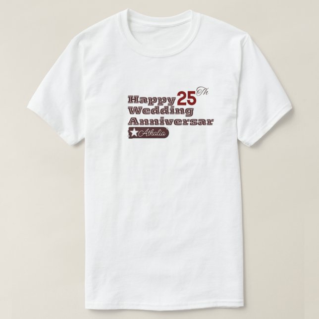 Happy Wedding Anniversary T-Shirt (Design Front)