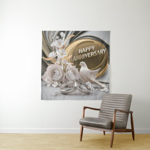 Happy Wedding Anniversary  Tapestry