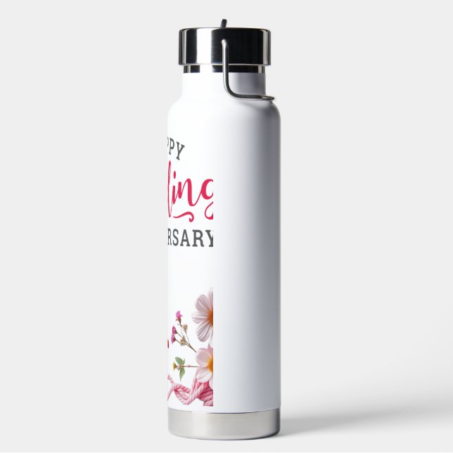 Happy wedding anniversary  water bottle (Left)