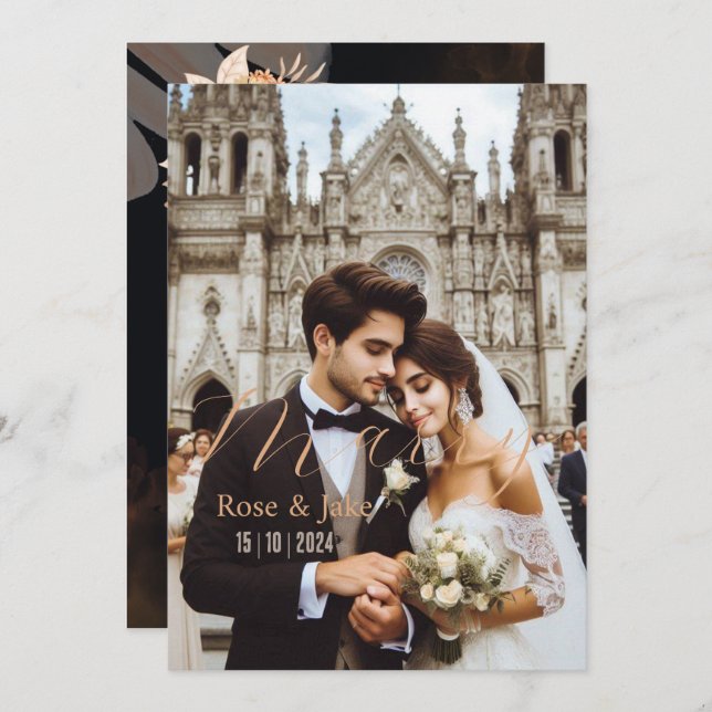 Happy , wedding card  (Front/Back)