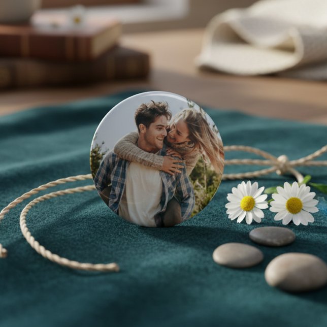 Happy Wedding Couple Photo 6 Cm Round Badge (Creator Uploaded)