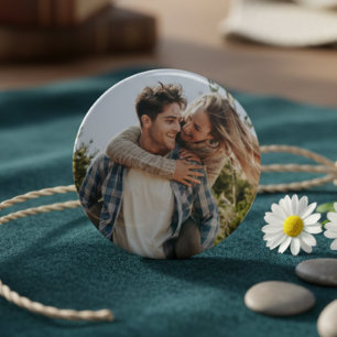 Happy Wedding Couple Photo 6 Cm Round Badge