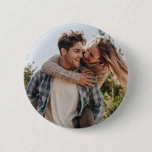 Happy Wedding Couple Photo 6 Cm Round Badge