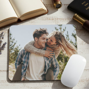 Happy Wedding Couple Photo Mouse Pad
