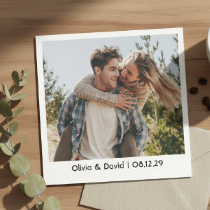 Happy Wedding Couple Photo Napkin