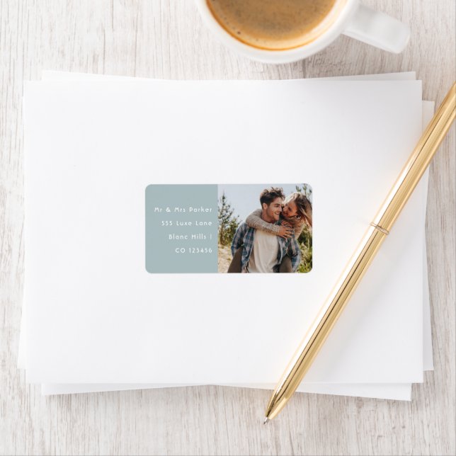 Happy Wedding Couple Photo Return Address Label (Insitu)