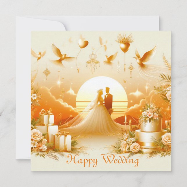 Happy Wedding Greeting Cards  (Front)