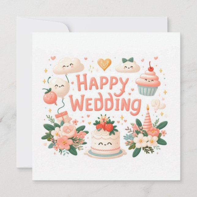 Happy Wedding Greeting Cards  (Front)