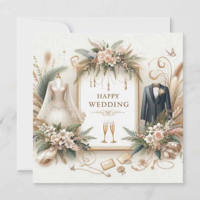 Happy Wedding Greeting Cards  (Front)