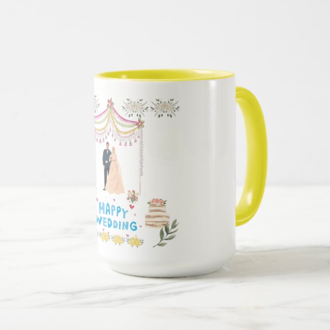 Happy wedding mug (Front Right)