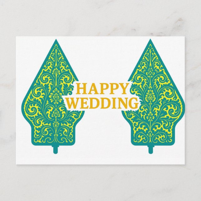 Happy Wedding Postcards (Front)