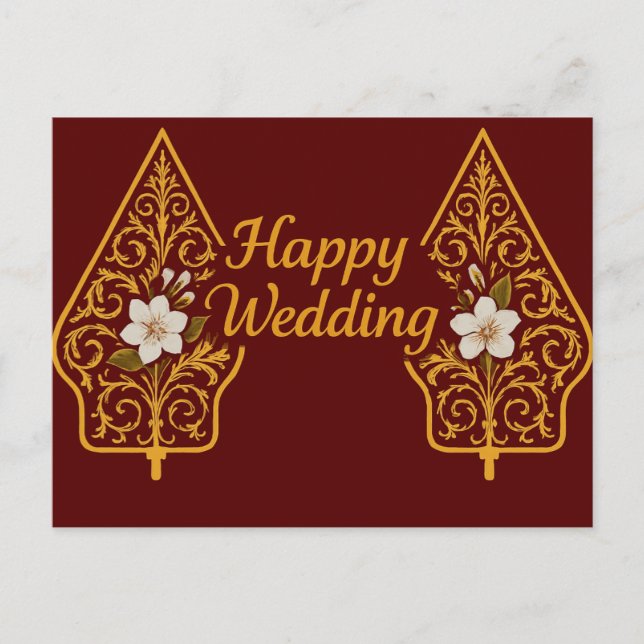 Happy Wedding Postcards  (Front)
