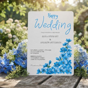 Happy Wedding Romantic Floral Wedding Invitation