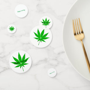 Happy Weeding Cannabis Wedding pun Confetti