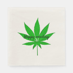 Happy Weeding Wedding Pun Napkin