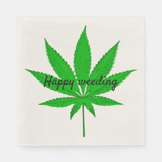 Happy Weeding Wedding Pun Napkins