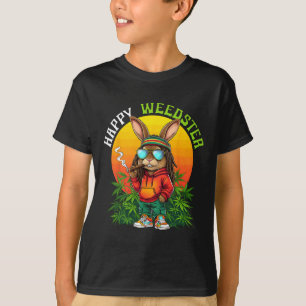 Happy Weedster Easter Bunny Smoking Weed Funny Men T-Shirt