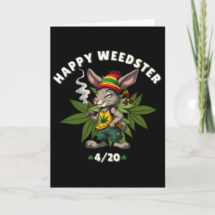 Happy Weedster Stoned Bunny Joint Easter Day Card