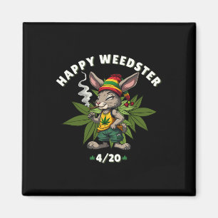 Happy Weedster Stoned Bunny Joint Easter Day Magnet
