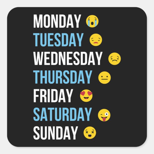 Happy Weekend Funny Quote Square Sticker (Front)
