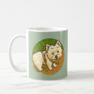 Happy Westie on Nature Trail Coffee Mug