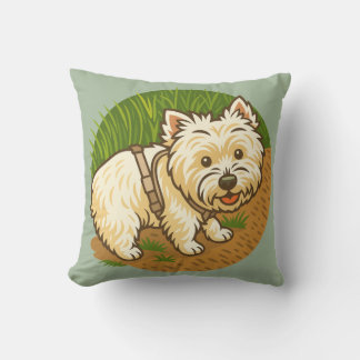 Happy Westie on Nature Trail Cushion