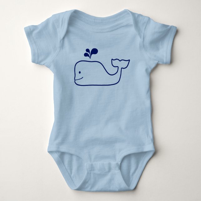 HAPPY WHALE BABY BODYSUIT (Front)