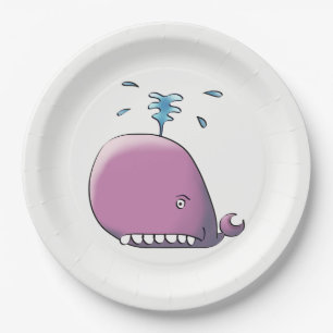 Happy Whale Paper Plate