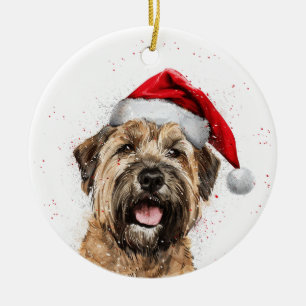 Happy Wheaten Terrier Dog Christmas Personalized Ceramic Tree Decoration