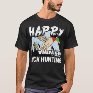 Happy When Duck Hunting animal bulldog T-Shirt