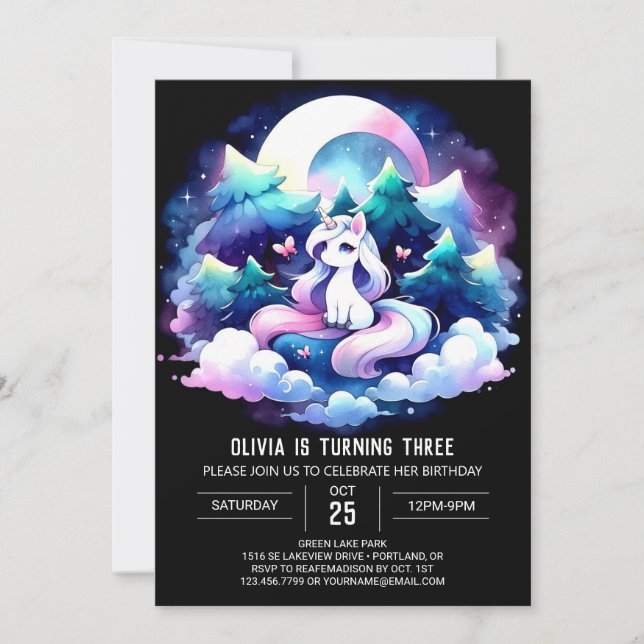 Happy Whimsical Horse Birthday Invitation (Front)